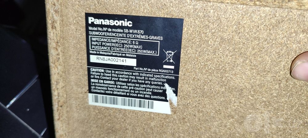 Panasonic  5500w  sentr bass 150hg gacha koʻtaradi