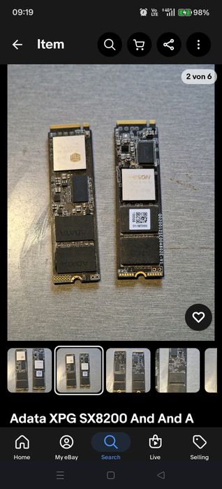 Ssd nvme 1tb, 2 bucăți defecte Adata și Aorus