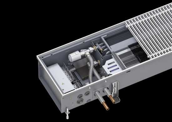 2 броя подови конвектори KAMPMANN HK Katherm за отопление и охлаждане