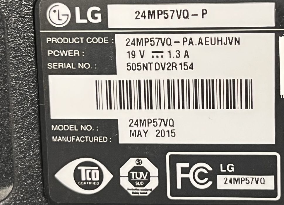 Монитор LG - 24 MP57VQ-P