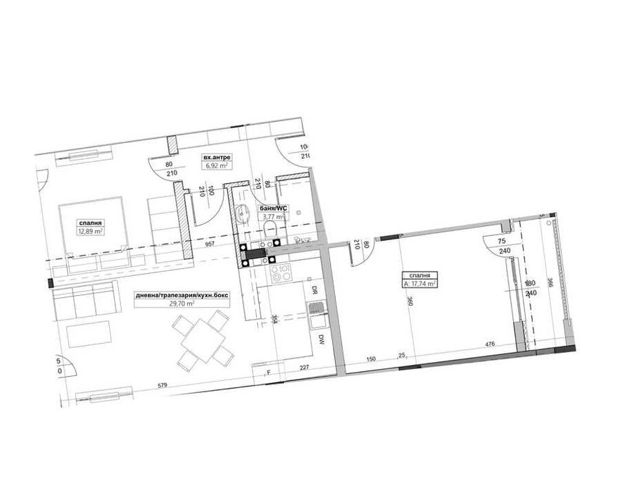 Апартамент с две спални, ново строителство