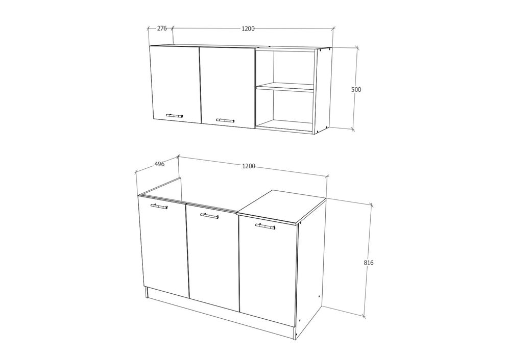 Set Bucatarie ALB 120cm