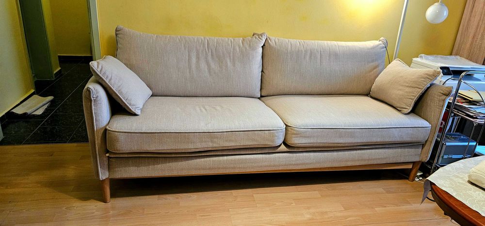 Канапе бежово, разтегателно