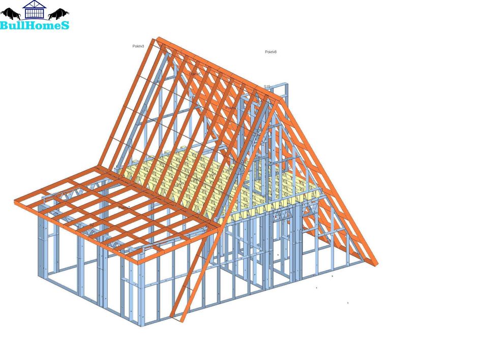 Къща,Бунгало,Преместваема къща,Сглобяеми къщи,Модулни,Жилищни-60.7м²