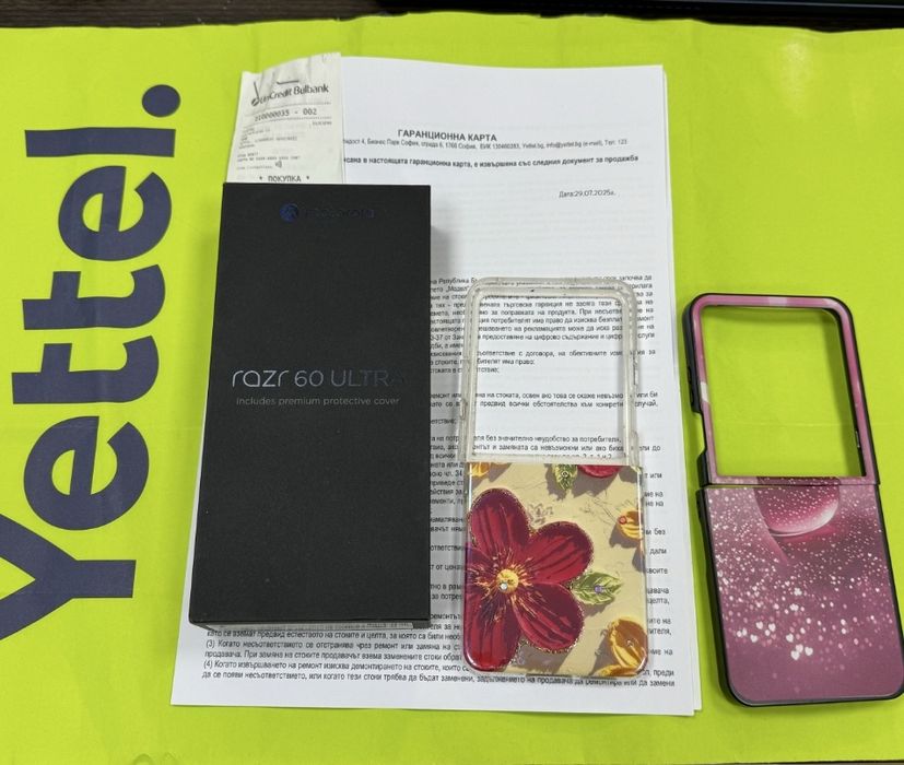 512GB Motorola Razr 60 Ultra Yettel Гаранция 2029г. Pink / Розов
