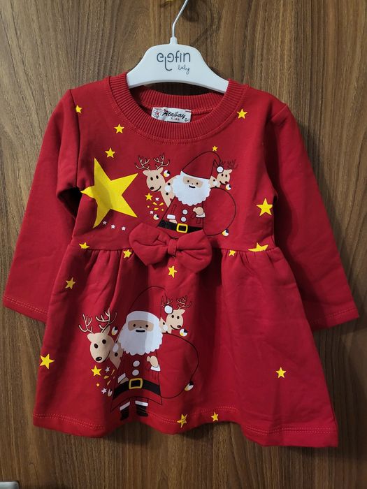 Детска коледна рокля, размер 74-80