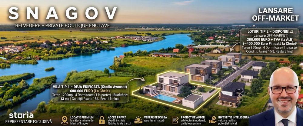 Snagov Belvedere Boutique -Vila AMIRAL  La Gata cu Teren 1.200 mp