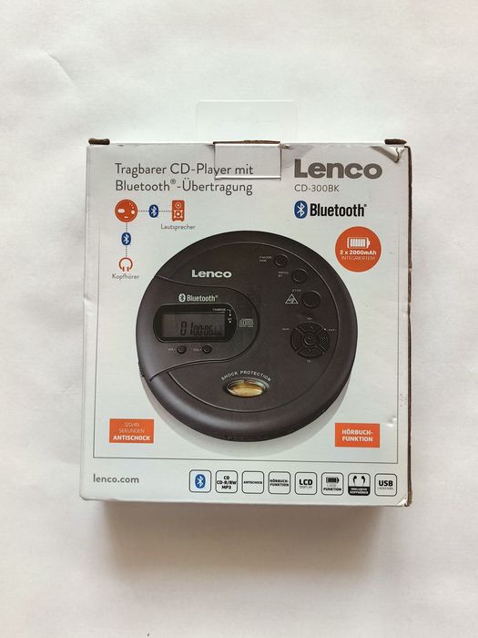 Cd player portabil MP3 Bluetooth Lenco, cu acumulatori inclusi