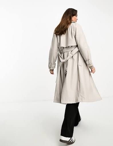 Тренч палто от еко кожа Stradivarius