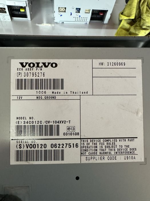 Statie audio Volvo S60 V60 XC60 cod: 30795276 VERIFICATA GARANTIE