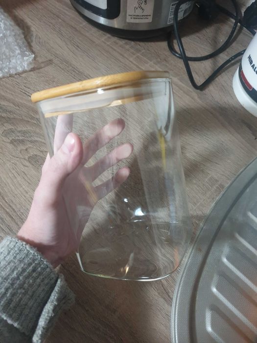 Стеклянная банка для круп 1,2 л