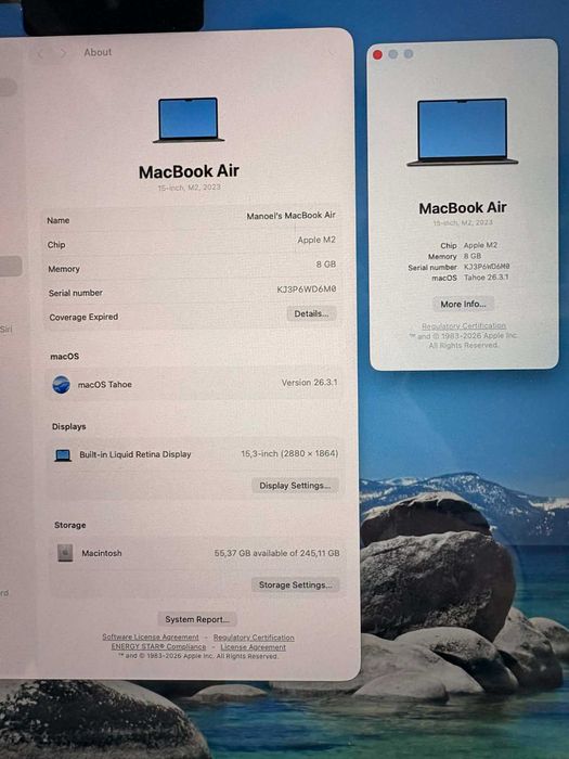 Macbook Air M2 15" 8GB 256GB Midnight