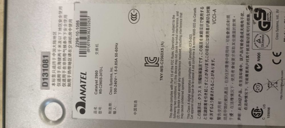 Cisco Catalyst 2960 управляем суич