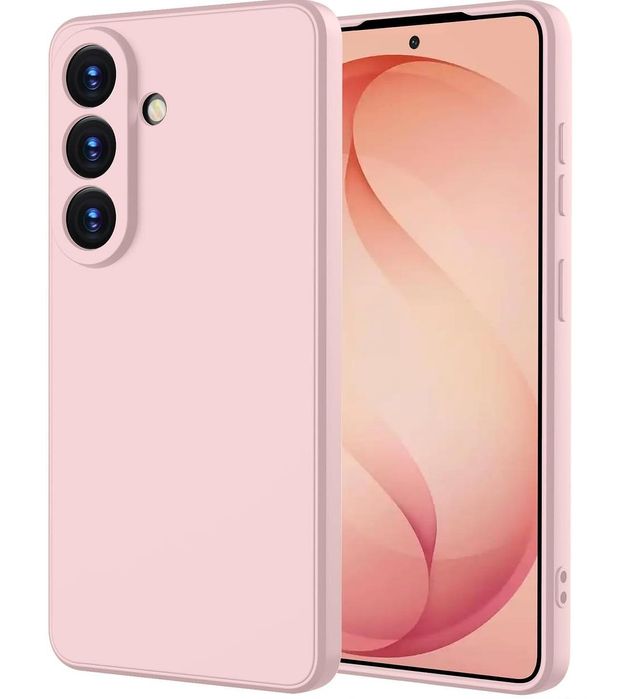 Матов силиконов кейс за samsung galaxy s26 - розов - със защита на кам