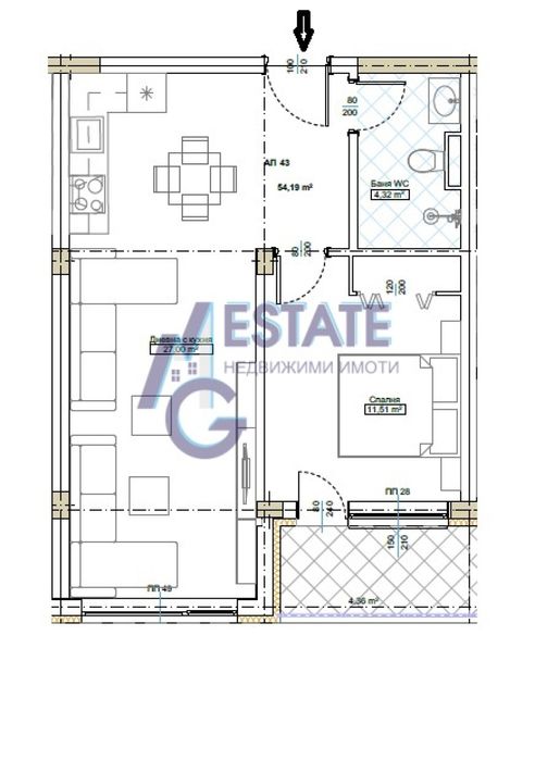 Двустаен апартамент в новострояща се сграда в гр. Китен. Без