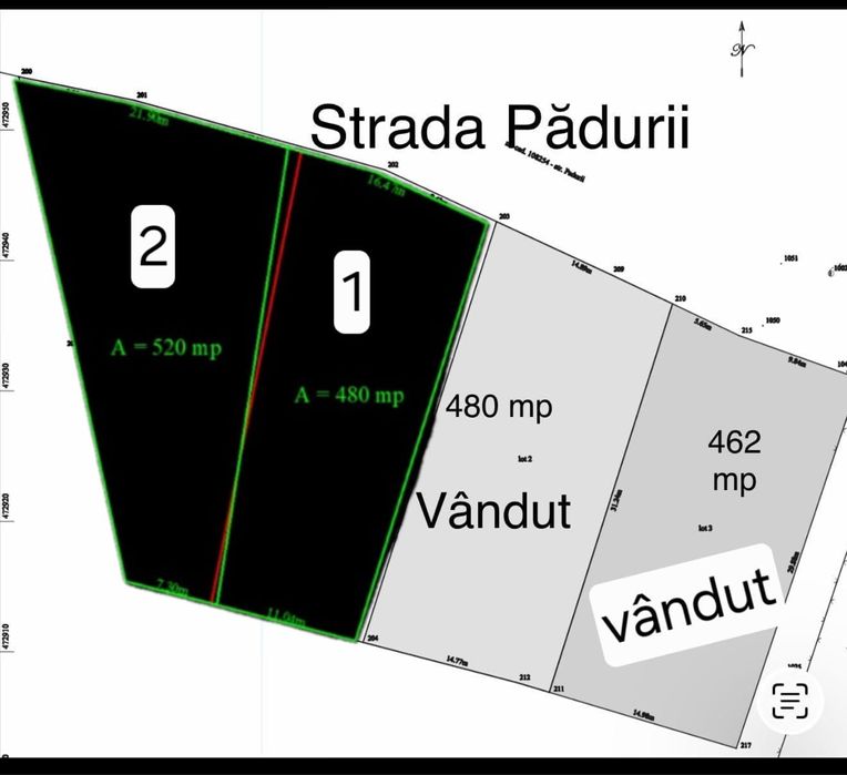 2 loturi intravilan la padure Lunca Calnicului, 480- 520 mp, 23.500 €