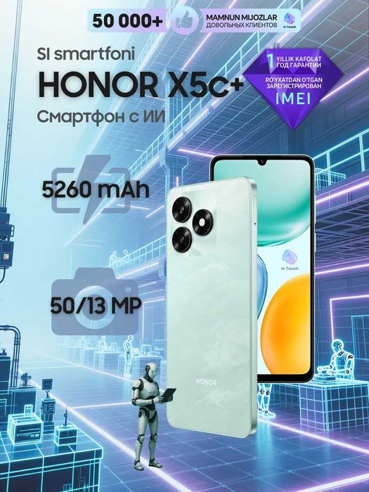 Honor  X5c smartfon maxsuloti siz istagan narxda.