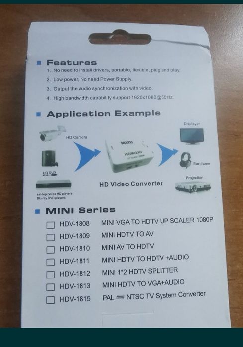 Adaptor Av Rca la Hdmi /Adaptor Hdmi la Rca Av