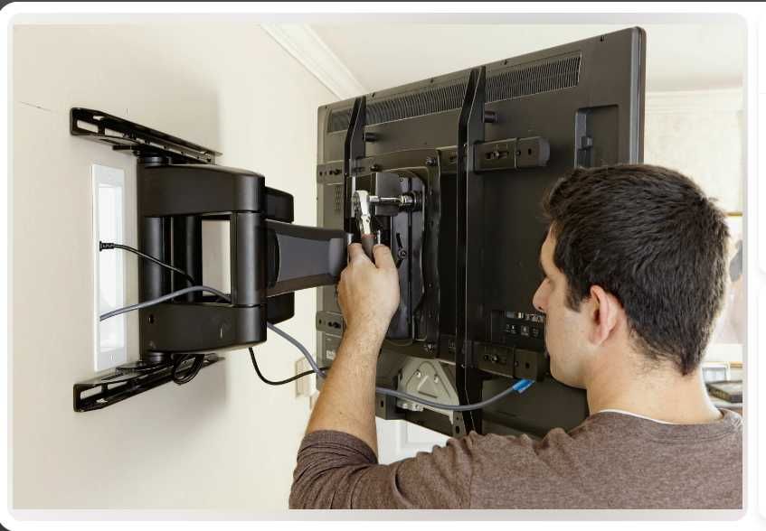 Установка телевизоров на стену, кронштейнов, повесить телевизор