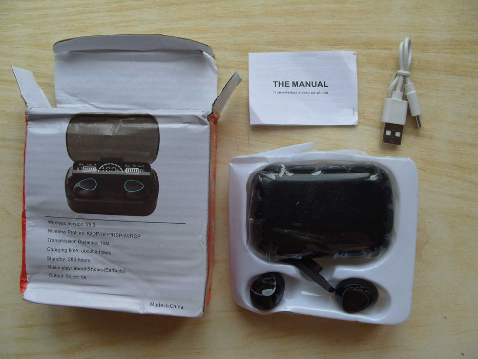 Безжични слушалки M10, TWS, Bluetooth 5.1, кейс 2000mAh батерия