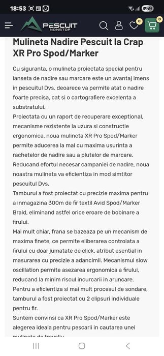 Vând mulinetă Avid  XR PRO Spod Nouă