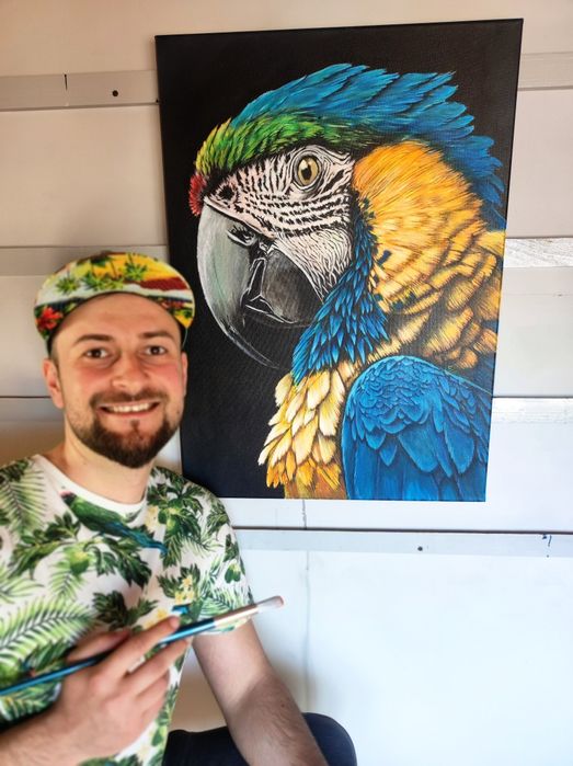 Tablou pictat - papagal ARA
Dimensiune 50x70 cm
Vernisat
V