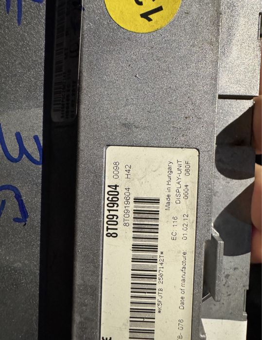 Display harman / becker 8t0919604 8r0919604 4f0919604 audi a4 b8 b8.5