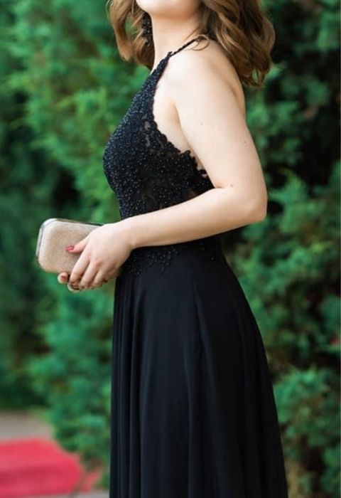 Rochie neagra lunga de ocazie