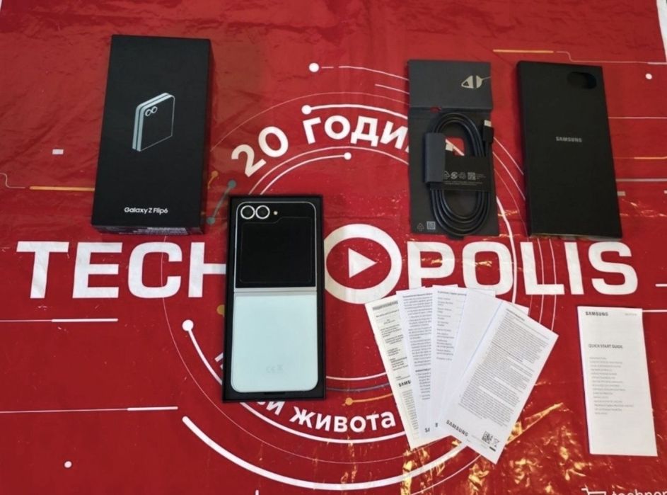 ***512GB Samsung Z Flip 6 Гаранция Технополис 2026г. Mint | Зелен