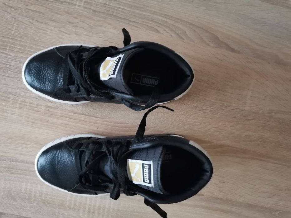 Adidasi copii fete, baieti Puma Cali Star Mid negru cu alb 37,5 Impeca