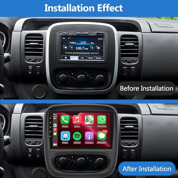 Мултимедия за Renault TRAFIC Opel VIVARO Двоен дин Android Навигация