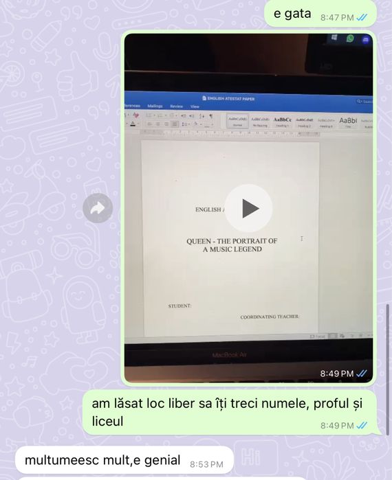 Atestat limba engleza clasa a 12 a