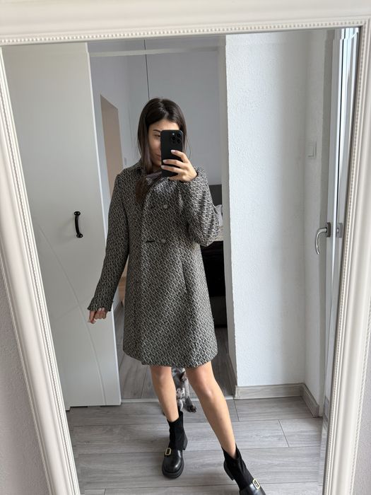 Яке, естествена яка, блестящо, палто