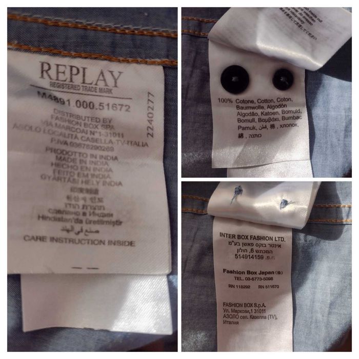 Levi's - L, Levi's - M, Replay - L, мъжки ризи