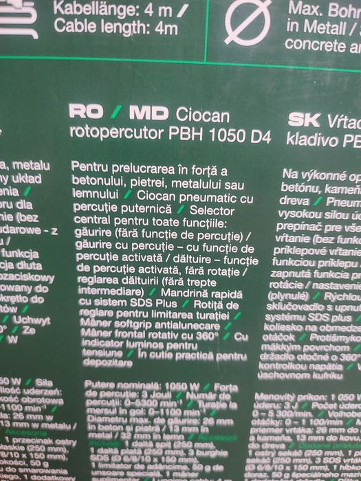 Ciocan rotopercutor Parkside PBH 1050 bormașină percuție
