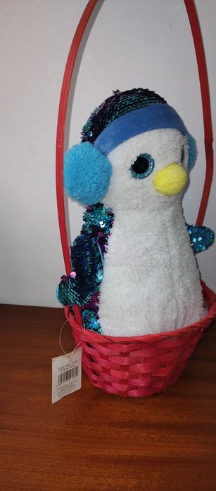 coșuleț și pinguin/ cadou de Paște pentru copii