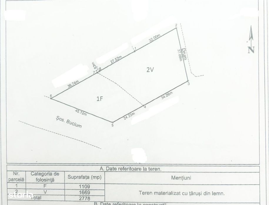 Teren intravilan 2778 mp Bucium Iași, Dublă deschidere 45 m la asfalt