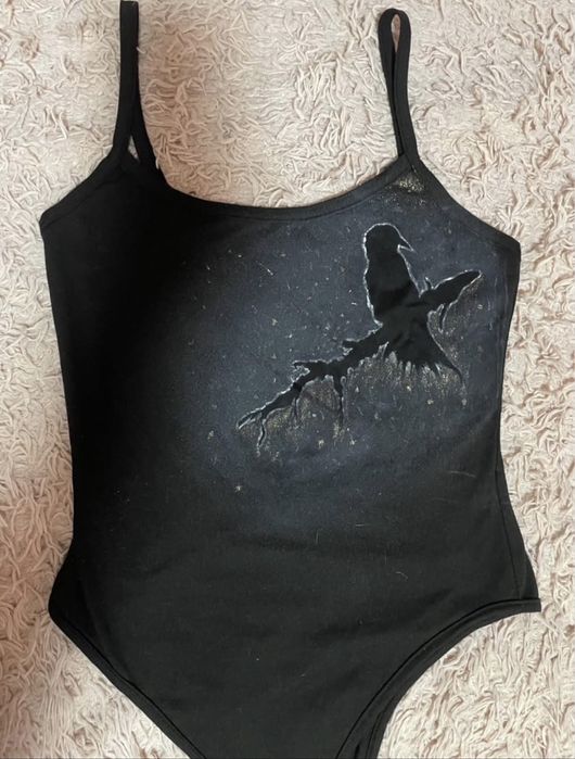 Nume piesa : Black Swan Body negru elegant cu design