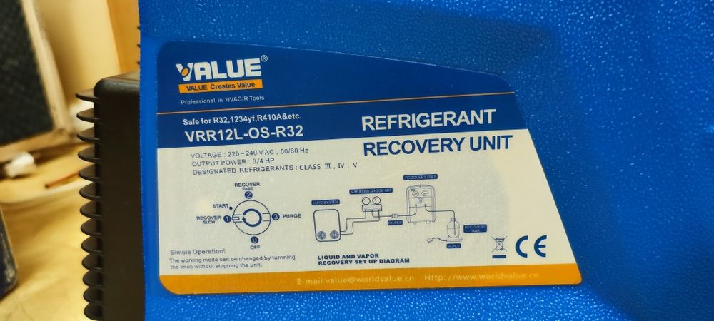Value Vrr12 os r32 Събирателна станция за фреон VALUE