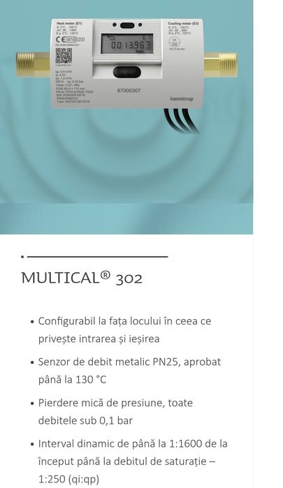 Contor caldura energie termica Kamstrup Multical 302 ultrasonic
