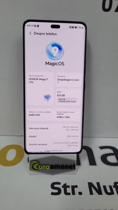 Telefon mobil HONOR Magic7 Lite, Dual SIM, 8GB RAM, 256GB, -N-