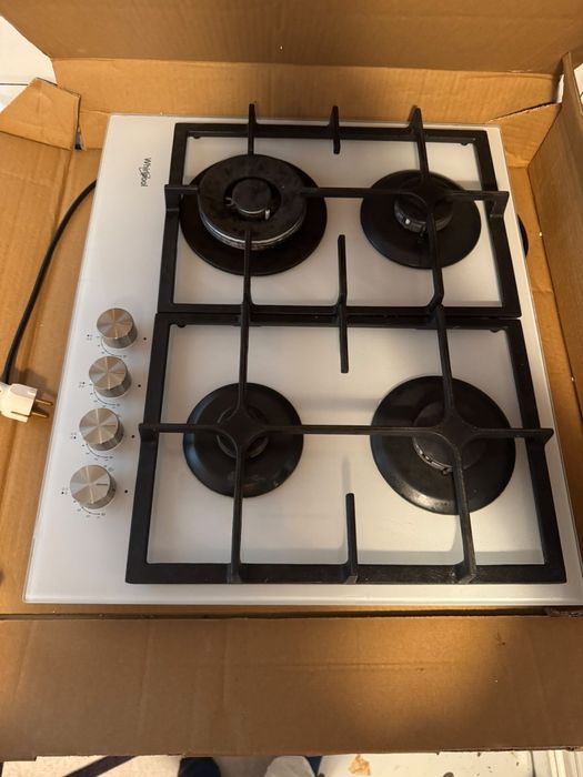 Plită incorporabilă sticlă Whirlpool GOFL 629/WH - 4 ochiuri, Wok
