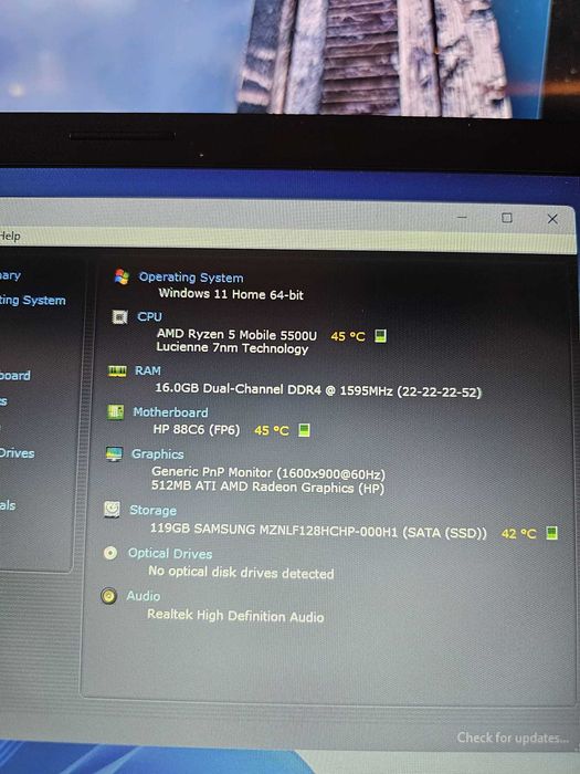 Laptop Hp Ryzen 5 5500U-17 inch