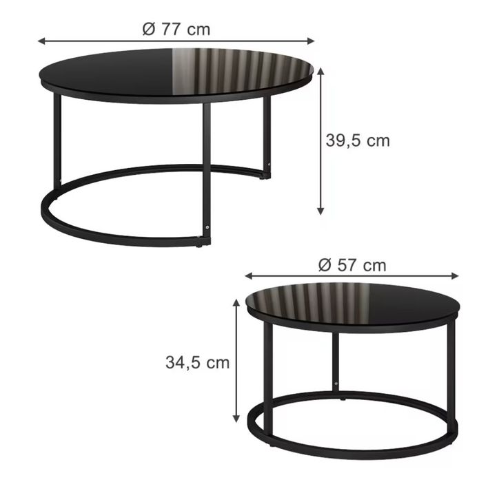 Две холни маси метал + стъкло 9358