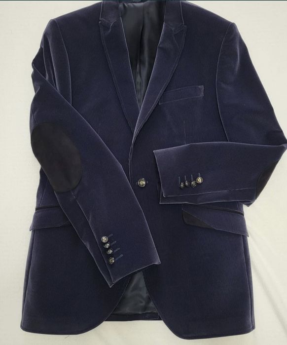 Sacou nou catifea bărbați mărime 46 blue-petrol