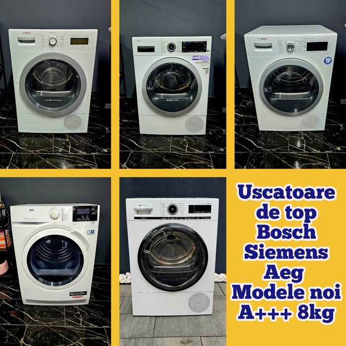 Uscator de haine Bosch Siemens Aeg modele noi A+++ Economice wi fi