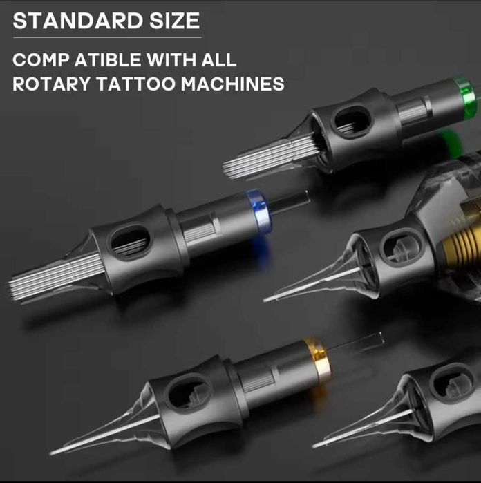 Kit de tatuat profesional complet, aparat Pen, Tus, Geanta transport