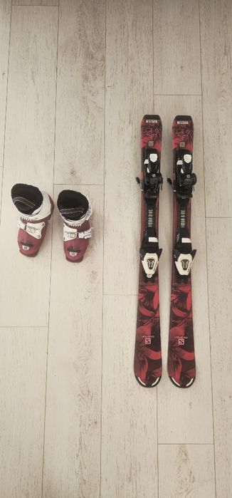 Schiuri 100 cm si clapari 19 cm Salomon - fete