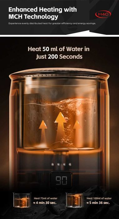 H4C преносима безжична еспресо кафемашина.7500ah/20bar/Type-C.Вносител