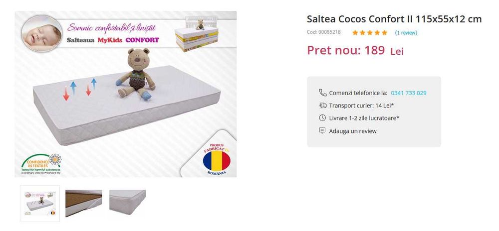 Patut pliabil Chipolino Relax + Saltea Cocos Confort II 115x55x12 cm